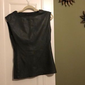 BCBG Leather Sleeveless Top
